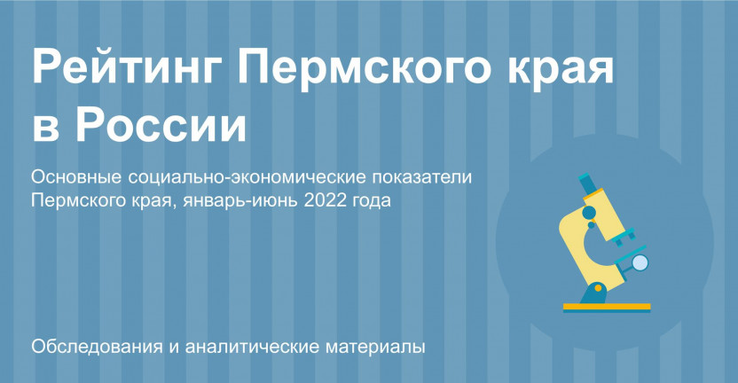 Рейтинг Пермского края в России в январе-июне 2022 года